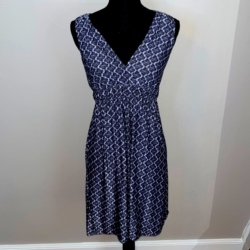 Soma V-Neck Purple and Black Dress - size Small